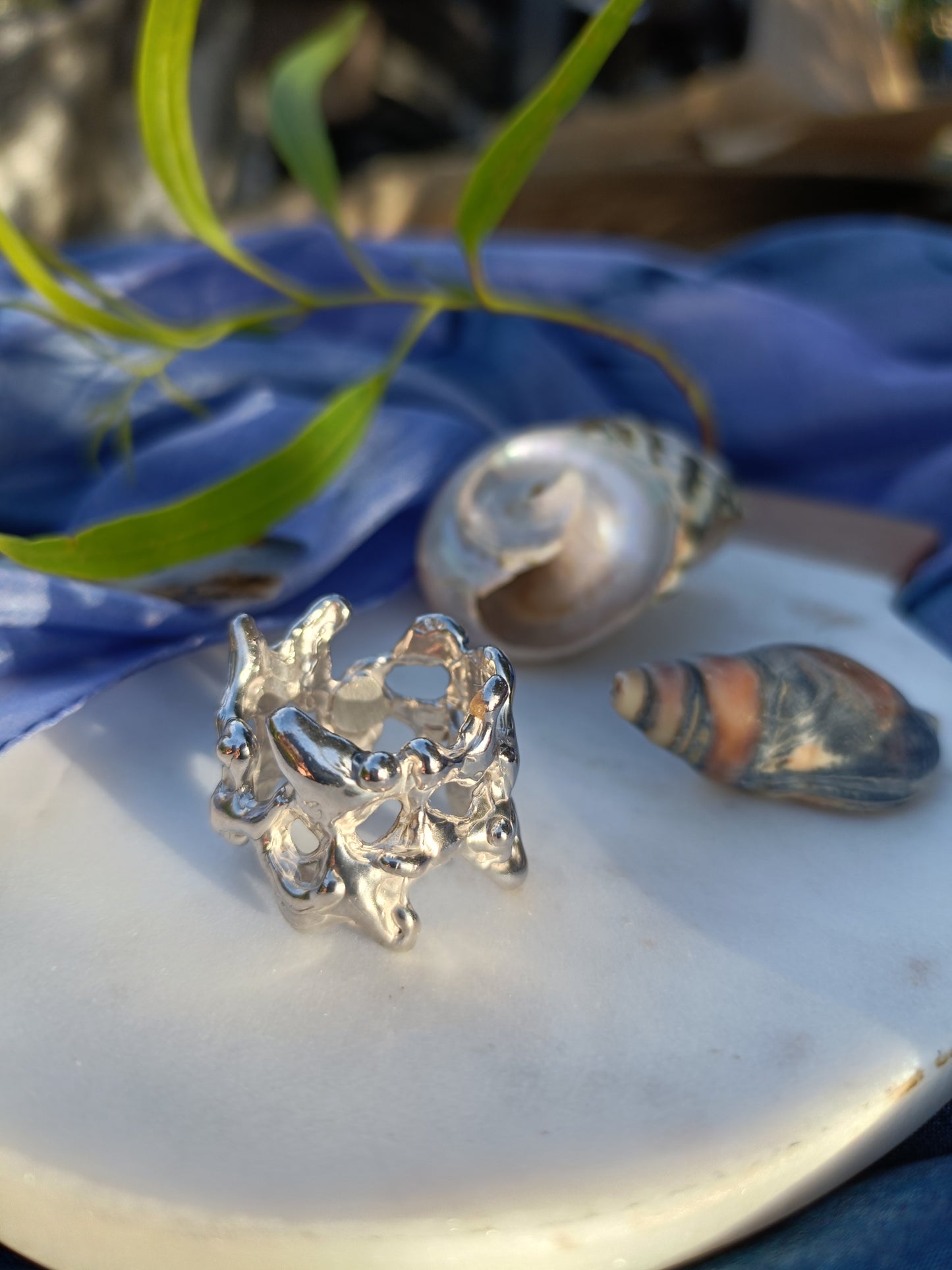 Yewllery Set Molten Orbit Solid Studs Earrings and Molten Orbit Ring