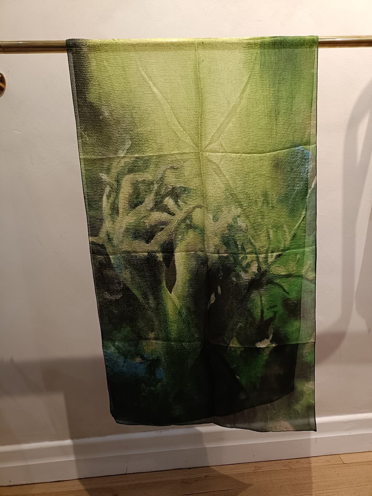 2nd edition Coral silk scarf green