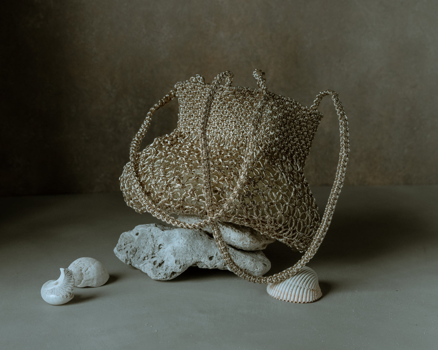 Metall Mesh bag gold