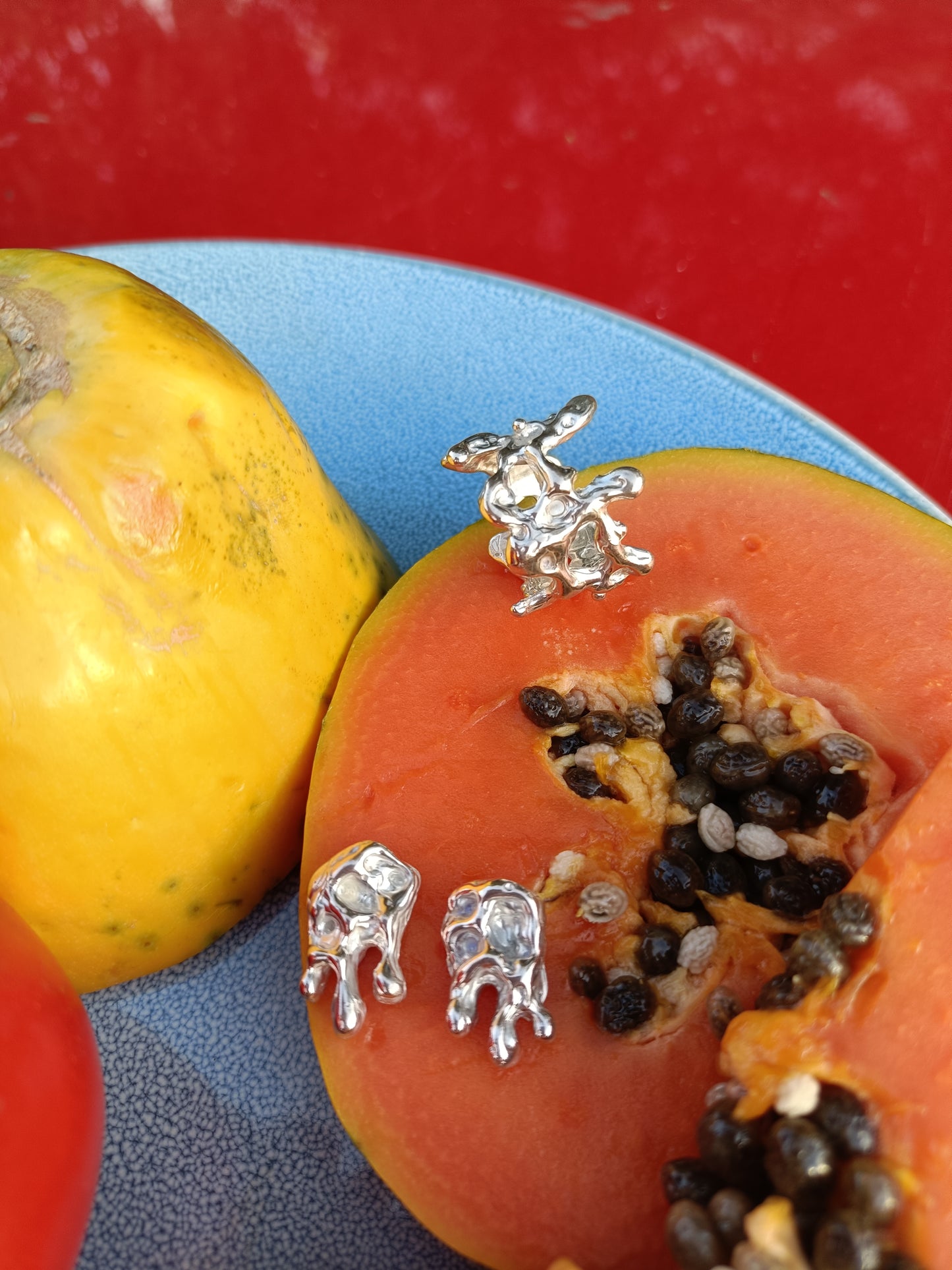 Yewllery Set  Molten Orbit Solid Studs Earrings and Molten Orbit Ring