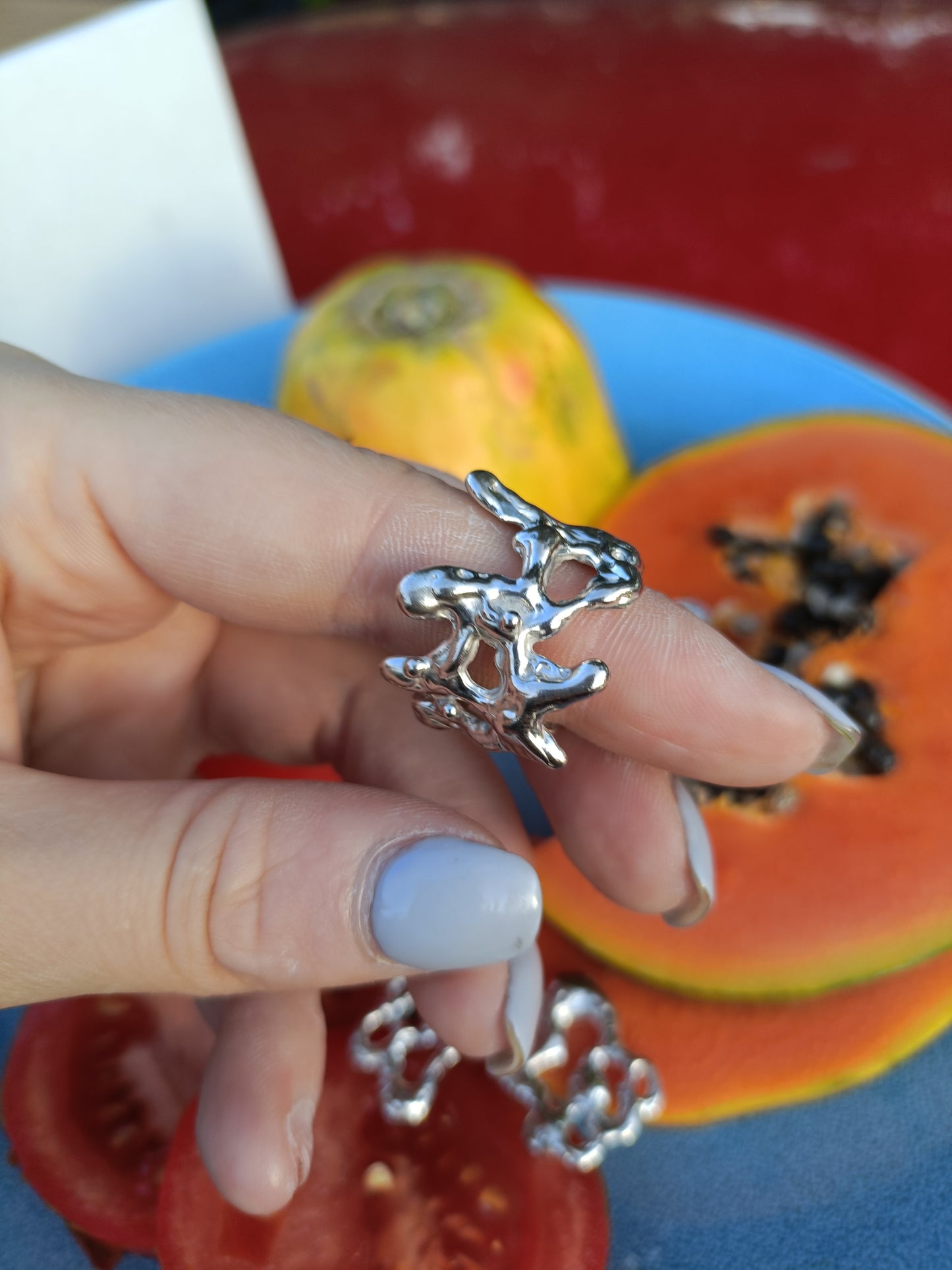 Yewllery Set  Molten Orbit Solid Studs Earrings and Molten Orbit Ring