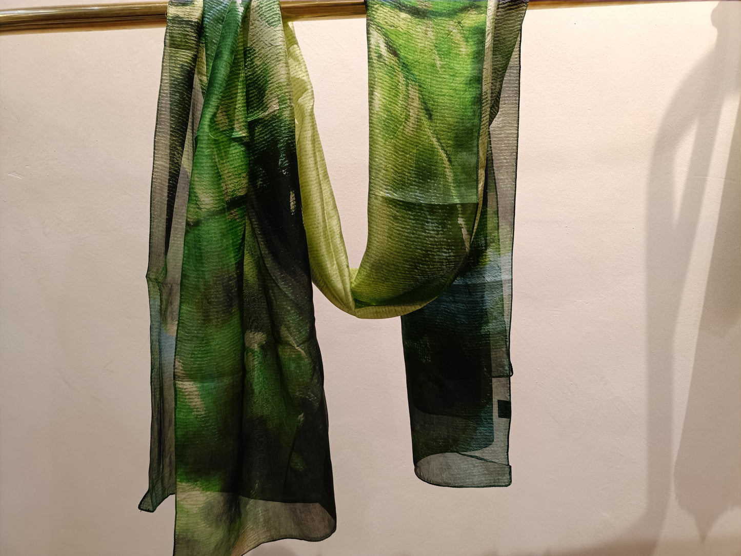 2nd edition Coral silk  scarf green