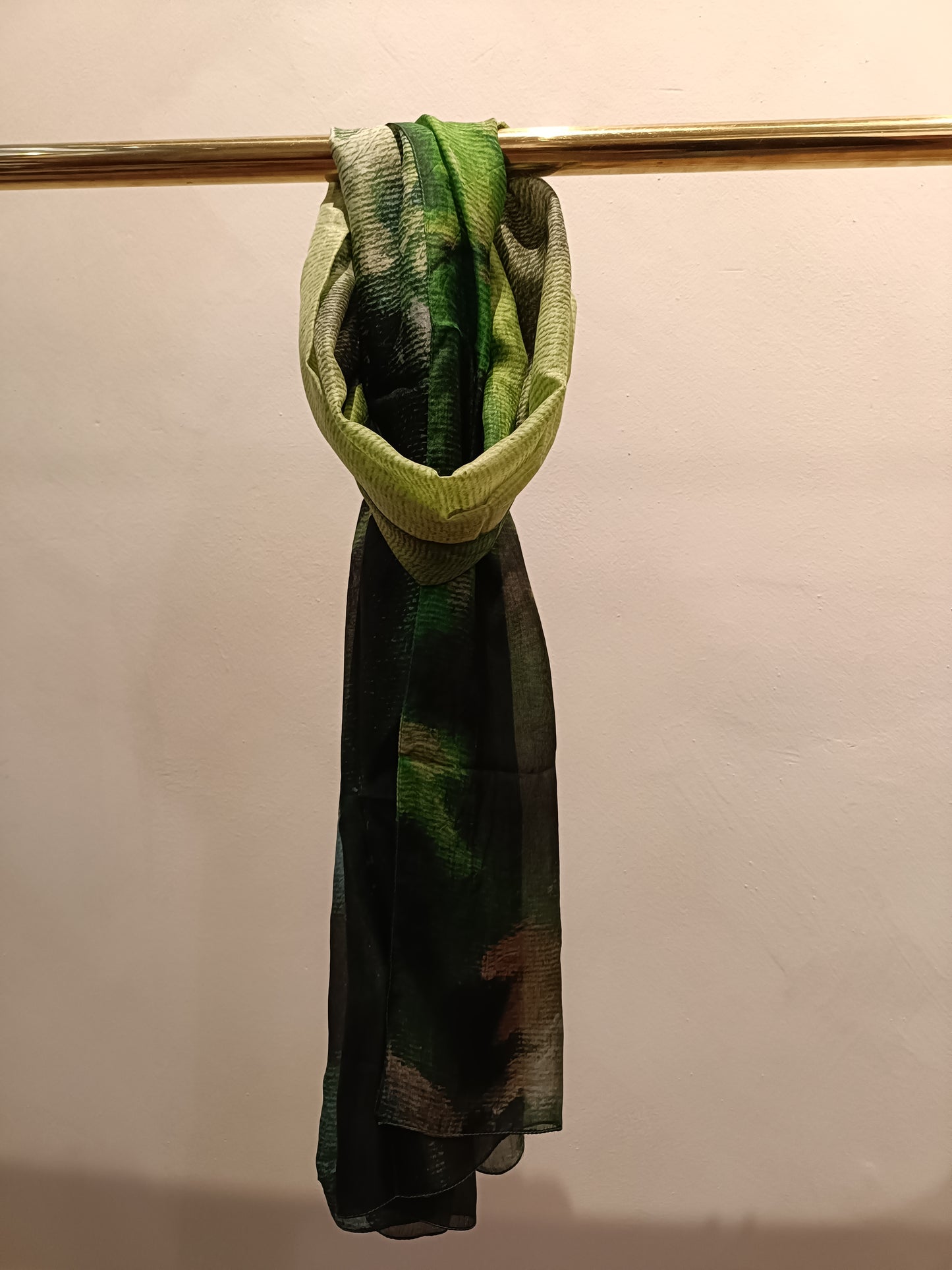 2nd edition Coral silk  scarf green